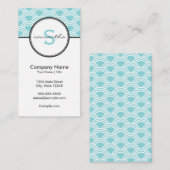 青モダンと白 名刺 (正面/裏面)