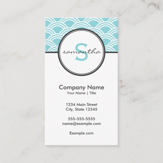 青モダンと白 名刺 (正面)