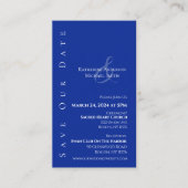 青モダンと白 – 日付を保存 –  名刺 (正面)