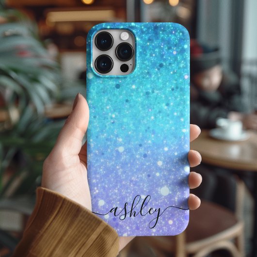 青モダンと紫 Case-Mate iPhoneケース