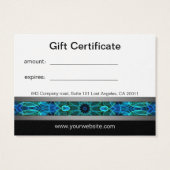 青モダンと緑の宝石マンダラのギフト証明書 (裏面)