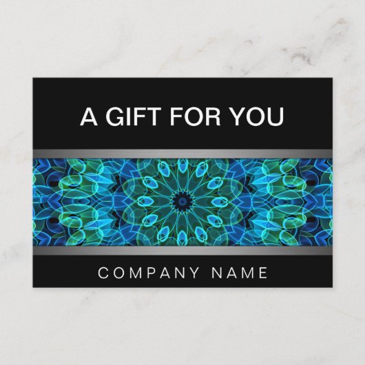 青モダンと緑の宝石マンダラのギフト証明書 (正面)