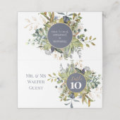 青モダンと緑の植物性の結婚緑 プレイスカード (外部開封)