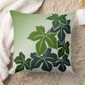 青モダンと緑の植物性ワ葉インズ クッション (ブランケット)