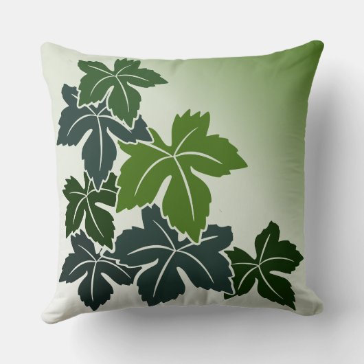 青モダンと緑の植物性ワ葉インズ クッション (裏面)
