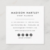 青モダンと緑の水色 スクエア名刺 (裏面)