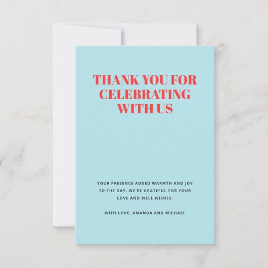 青モダンと赤 サンキューカード (正面)