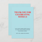 青モダンと赤 サンキューカード (正面/裏面)