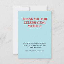 青モダンと赤 サンキューカード