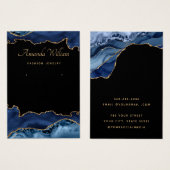 青モダンと金ゴールドのイヤリング表示カード (正面&裏面)