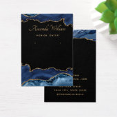 青モダンと金ゴールドのイヤリング表示カード (デスク)