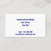 青モダンと金ゴールドのカスタムフォト不動産仲介業者 名刺 (裏面)