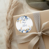 青モダンと金ゴールドのフローラ結婚 ラウンドシール