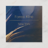 青モダンと金ゴールドの名刺 スクエア名刺 (正面)