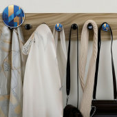 青モダンと金ゴールドの抽象芸術 セラミックノブ