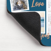 青モダンと金ゴールドの新年のカレンダーの写真 マウスパッド (コーナー)