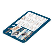 青モダンと金ゴールドの新年のカレンダーの写真 マグネット (左側)