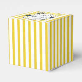 青モダンと黄の結婚式の引き出物ストライプボックス フェイバーボックス