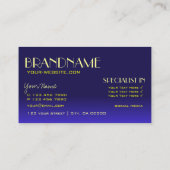 青モダンと黄の鏡フォントプロフェッショナル 名刺 (裏面)