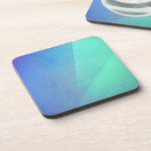 青モダンのアクア&ターコイズの幾何階調 コースター (左側)