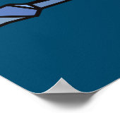 青モダンのジオグラフィティギター音楽 ポスター (角)