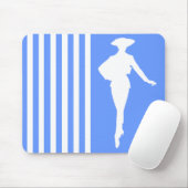青モダンのストライプファッション マウスパッド (マウス)