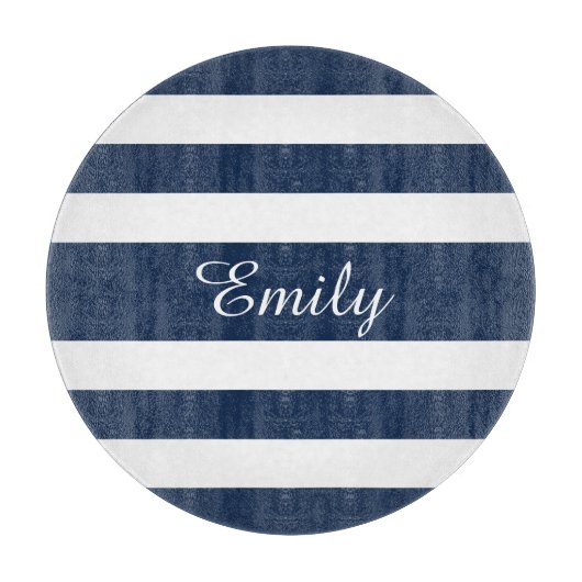 青モダンのパタストライプのーン名 カッティングボード (正面)