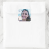 青モダンの卒業表 スクエアシール (バッグ)