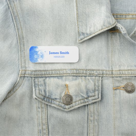 青モダンの従業員ID 名札 (インサイチュ)