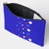 青モダンの星模様赤と白, アクセサリーポーチ (見開き)