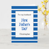 青モダンの父の日の夫 カード (黄色い花)