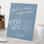 青モダンの結婚トランプ台座の標識 台座サイン (インサイチュ)