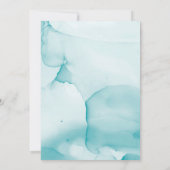 青モダンの結婚水彩保存日 セーブザデート (裏面)