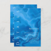 青モダンの結婚詳細 エンクロージャーカード (正面/裏面)