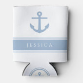 青モダンの航海のいかり名 缶クーラー (正面)