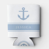 青モダンの航海のいかり名 缶クーラー (裏面)