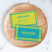 青モダンはっきりしたと緑のソーシャル・メディア 名刺