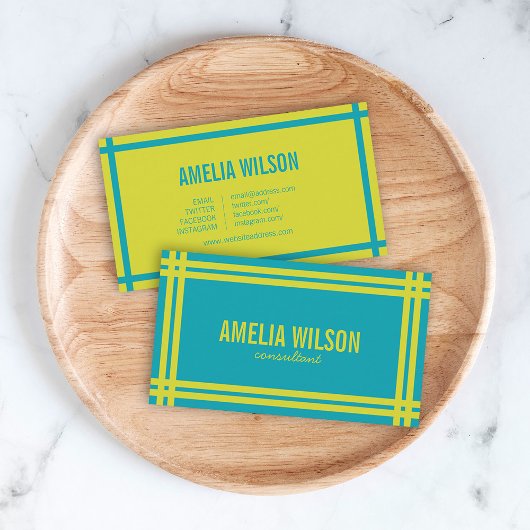青モダンはっきりしたと緑のソーシャル・メディア 名刺