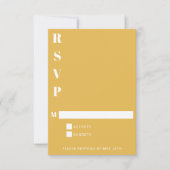 青モダンはっきりしたと黄の縦型シンプル 出欠カード (正面)