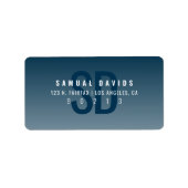 青モダンはっきりしたグラデーション差出人住所 ラベル (正面)