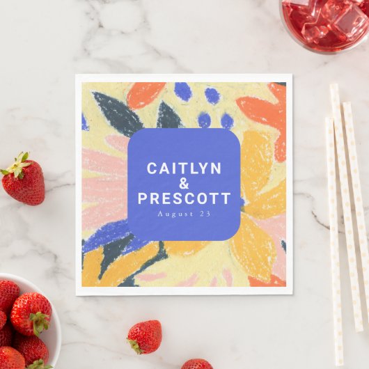 青モダンアート抽象芸術結婚植物薬 スタンダードランチョンナプキン (インサイチュ)