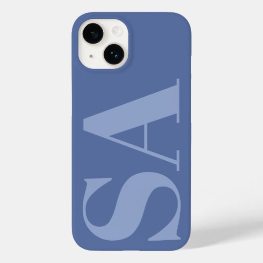青モダンイニシャルモノグミニマルラムコンテンポラリー Case-Mate iPhoneケース (裏面)