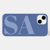 青モダンイニシャルモノグミニマルラムコンテンポラリー Case-Mate iPhoneケース (裏面 (横))