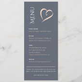 青モダンエレガントとピンクのハート表のメニュー メニュー (正面)