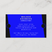 青モダンエレガントと黒 名刺 (裏面)