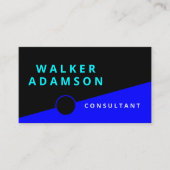 青モダンエレガントと黒 名刺 (正面)