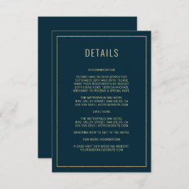 青モダンエレガントシンプル結婚詳細 招待状