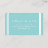 青モダンエレガントストライプの 名刺 (裏面)