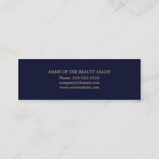 青モダンエレガントフェイク金ゴールドシザーコーム スキニー名刺 (裏面)