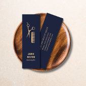 青モダンエレガントフェイク金ゴールドシザーコーム スキニー名刺